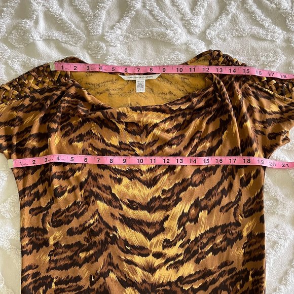 Diane Von Furstenberg DVF Mini Dress Silk Jersey Tiger Animal Print - Picture 11 of 12